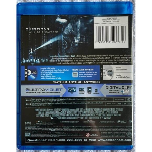 Prometheus (Blu-ray) - No Digital Guarantee, Ridley Scott, Sci-Fi - Picture 2 of 6